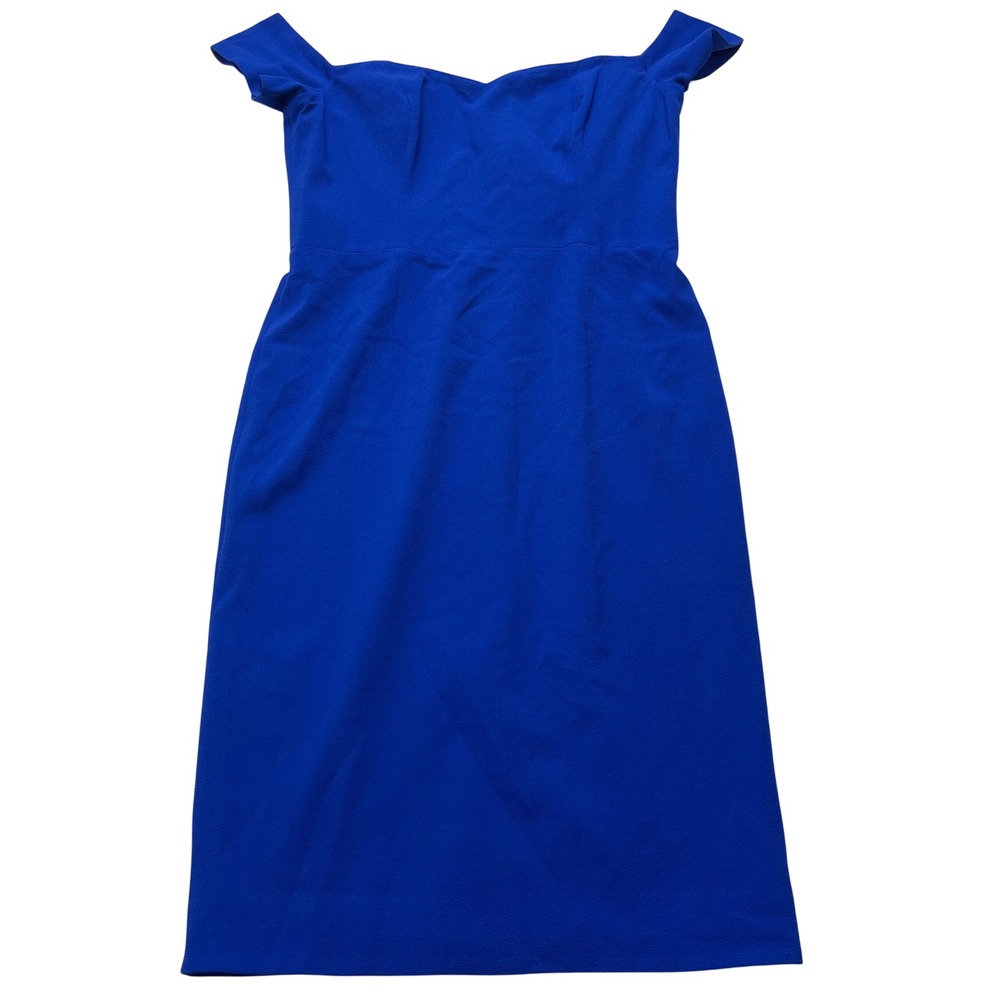 Dress the Population Royal Blue Off-Shoulder Midi Dress